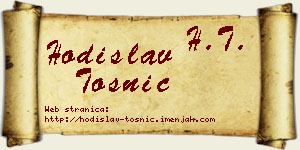 Hodislav Tošnić vizit kartica